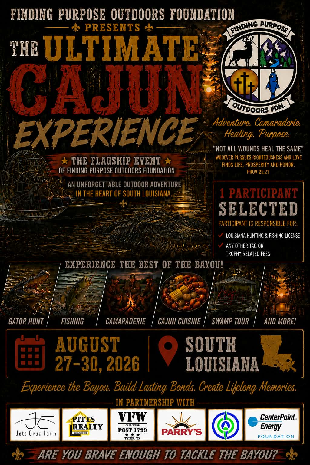 Survive the Bayou: Ultimate Cajun Experience event flyer