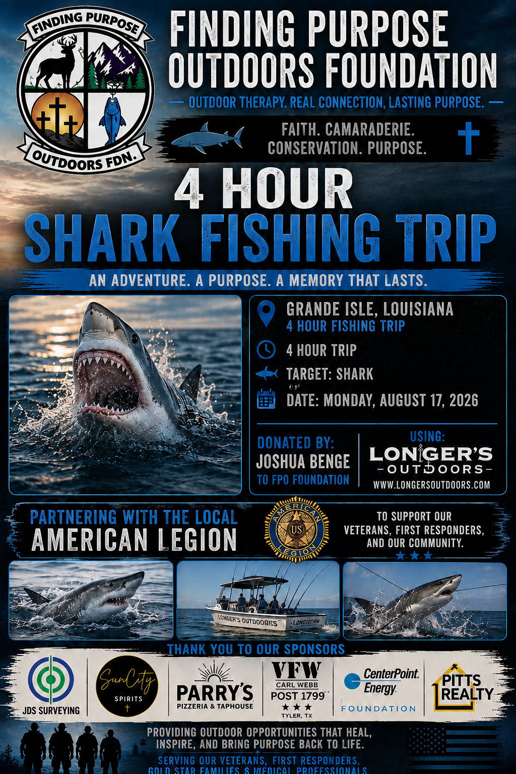 Shark Fishing Trip event flyer